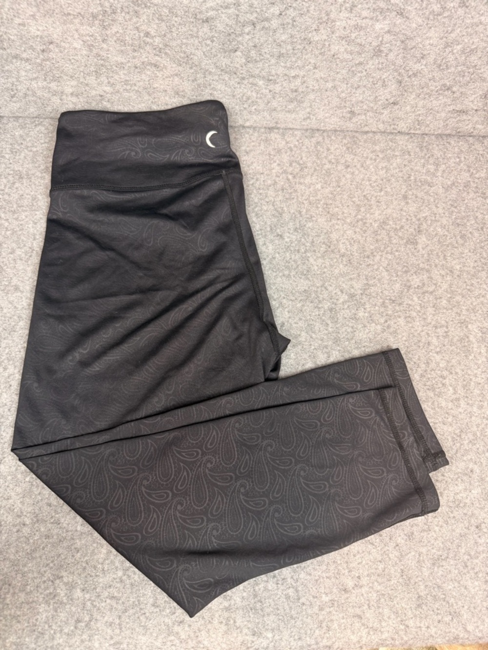 ZYIA Black Paisley-Print Kids Leggings with Moon Logo